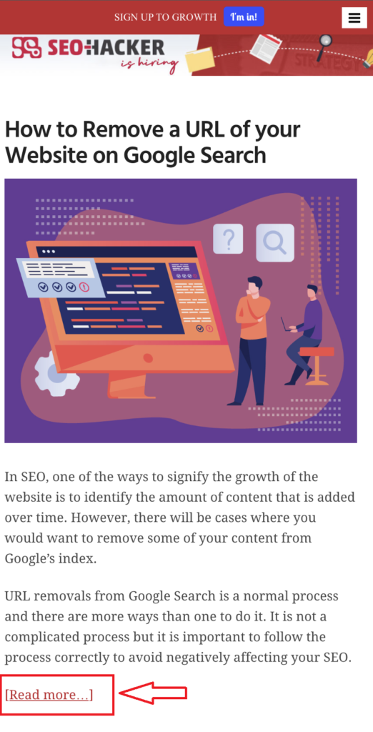 SEO Hacker Mobile Homepage Screenshot