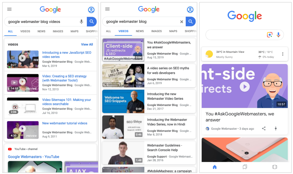 The three ways videos appear on Google